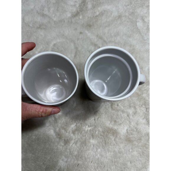 Starbucks Holiday Tree Mug Set Of two 12oz Ceramic Coffee Mugs Gold & Green Desi - Picture 4 of 9